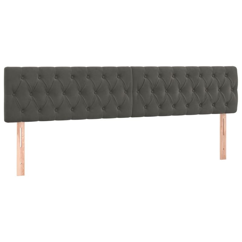 Casa si Gradina - Mobilier - Paturi si accesorii - Paturi - Pat cu arcuri, saltea si LED, gri inchis, 180x200 cm, catifea - Infinity.ro