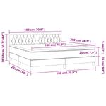 Casa si Gradina - Mobilier - Paturi si accesorii - Paturi - Pat cu arcuri, saltea si LED, gri inchis, 180x200 cm, catifea - Infinity.ro