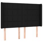 Casa si Gradina - Mobilier - Paturi si accesorii - Paturi - Pat cu arcuri, saltea si LED, negru, 140x200 cm, textil - Infinity.ro