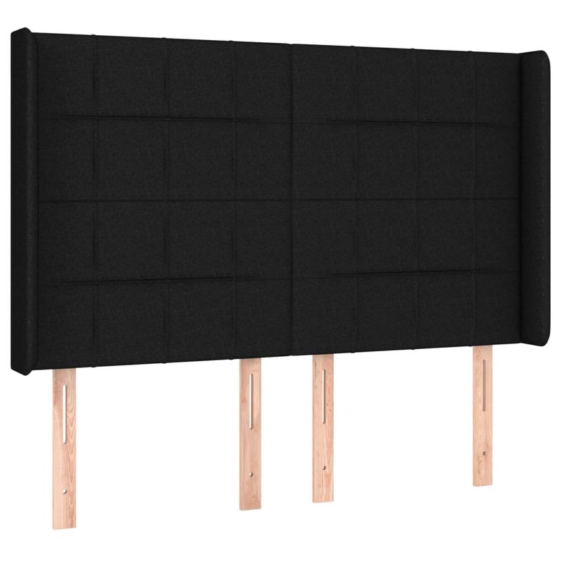 Casa si Gradina - Mobilier - Paturi si accesorii - Paturi - Pat cu arcuri, saltea si LED, negru, 140x200 cm, textil - Infinity.ro