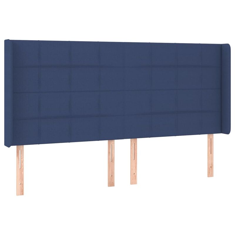 Casa si Gradina - Mobilier - Paturi si accesorii - Paturi - Pat cu arcuri, saltea si LED, albastru, 160x200 cm, textil - Infinity.ro
