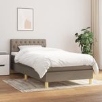 Casa si Gradina - Mobilier - Paturi si accesorii - Paturi - Pat box spring cu saltea, gri taupe, 80x200 cm, textil - Infinity.ro