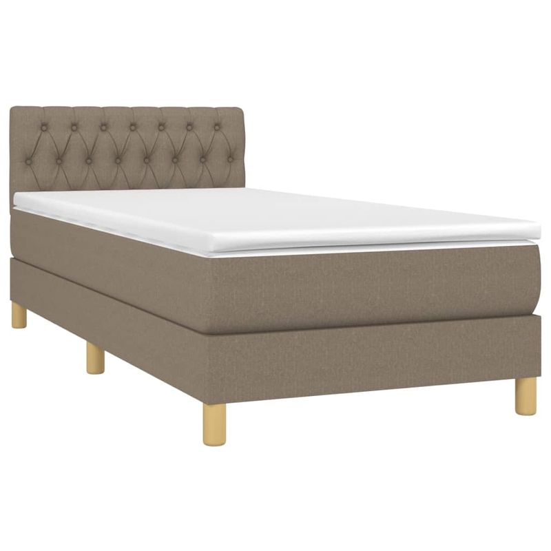 Casa si Gradina - Mobilier - Paturi si accesorii - Paturi - Pat box spring cu saltea, gri taupe, 80x200 cm, textil - Infinity.ro