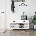 Casa si Gradina - Mobilier - Organizare si depozitare - Organizator incaltaminte - Banca de pantofi, alb, 102x35x55 cm, lemn prelucrat - Infinity.ro