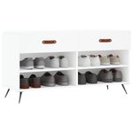Casa si Gradina - Mobilier - Organizare si depozitare - Organizator incaltaminte - Banca de pantofi, alb, 102x35x55 cm, lemn prelucrat - Infinity.ro