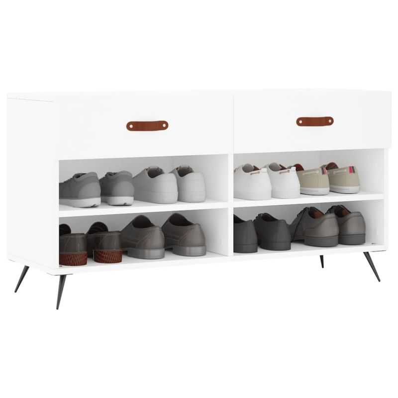Casa si Gradina - Mobilier - Organizare si depozitare - Organizator incaltaminte - Banca de pantofi, alb, 102x35x55 cm, lemn prelucrat - Infinity.ro