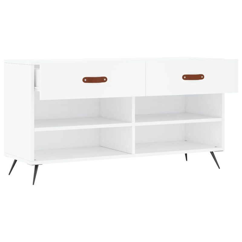 Casa si Gradina - Mobilier - Organizare si depozitare - Organizator incaltaminte - Banca de pantofi, alb, 102x35x55 cm, lemn prelucrat - Infinity.ro