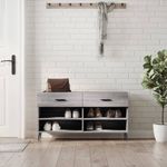 Casa si Gradina - Mobilier - Organizare si depozitare - Organizator incaltaminte - Banca de pantofi, gri sonoma, 102x35x55 cm, lemn prelucrat - Infinity.ro