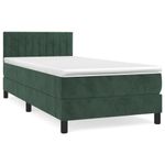 Casa si Gradina - Mobilier - Paturi si accesorii - Paturi - Pat box spring cu saltea, verde inchis, 90x190 cm, catifea - Infinity.ro