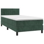 Casa si Gradina - Mobilier - Paturi si accesorii - Paturi - Pat box spring cu saltea, verde inchis, 90x190 cm, catifea - Infinity.ro