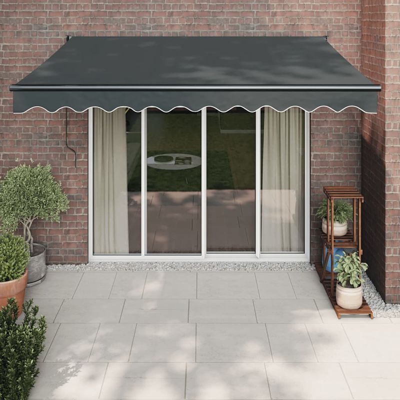 Casa si Gradina - Gradina si terasa - Umbrele si pavilioane - Umbrele - Copertina retractabila, antracit, 3x2,5 m, textil si aluminiu - Infinity.ro