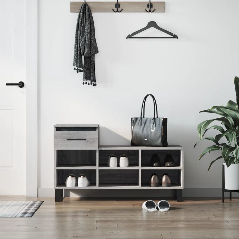 Casa si Gradina - Mobilier - Organizare si depozitare - Organizator incaltaminte - Pantofar, gri sonoma, 102x36x60 cm, lemn prelucrat - Infinity.ro