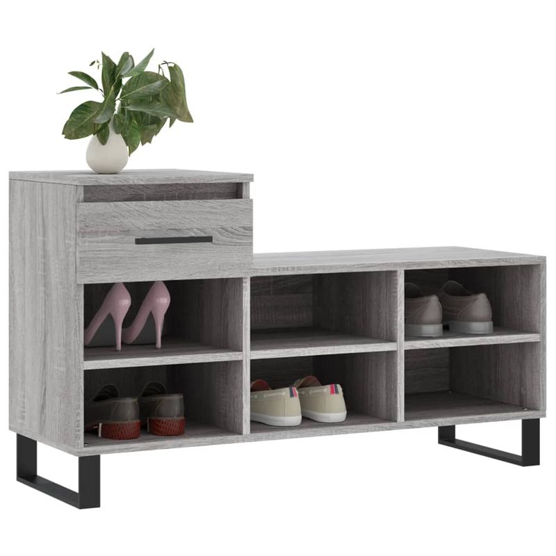 Casa si Gradina - Mobilier - Organizare si depozitare - Organizator incaltaminte - Pantofar, gri sonoma, 102x36x60 cm, lemn prelucrat - Infinity.ro