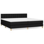 Casa si Gradina - Mobilier - Paturi si accesorii - Paturi - Pat box spring cu saltea, negru, 200x200 cm, textil - Infinity.ro