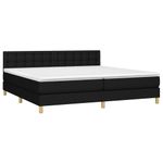 Casa si Gradina - Mobilier - Paturi si accesorii - Paturi - Pat box spring cu saltea, negru, 200x200 cm, textil - Infinity.ro