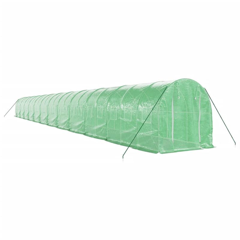 Casa si Gradina - Gradinarit si plante - Sere si solarii - Sera cu cadru din otel, verde, 48 m², 24x2x2 m - Infinity.ro