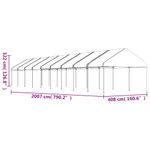 Casa si Gradina - Gradina si terasa - Umbrele si pavilioane - Pavilioane - Foisor cu acoperis, alb, 20,07x4,08x3,22 m, polietilena - Infinity.ro