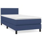 Casa si Gradina - Mobilier - Paturi si accesorii - Paturi - Pat box spring cu saltea, albastru, 90x200 cm, textil - Infinity.ro