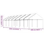 Casa si Gradina - Gradina si terasa - Umbrele si pavilioane - Pavilioane - Foisor cu acoperis, alb, 15,61x4,08x3,22 m, polietilena - Infinity.ro