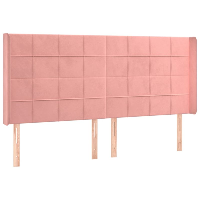 Casa si Gradina - Mobilier - Paturi si accesorii - Paturi - Pat continental cu saltea & LED, roz, 120x200 cm, catifea - Infinity.ro