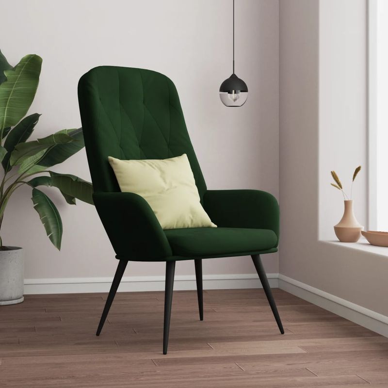 Casa si Gradina - Mobilier - Scaune si fotolii - Fotolii - Fotoliu de relaxare, verde inchis, catifea - Infinity.ro