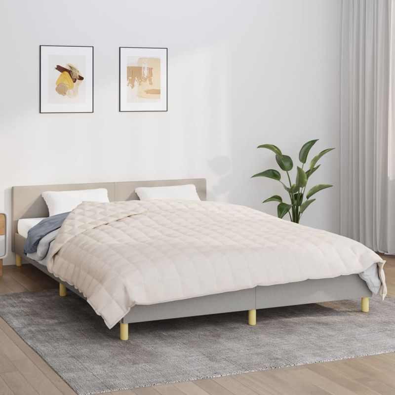 Casa si Gradina - Textile si covoare - Pături și cuverturi - Pături - Patura grea, crem deschis, 200x220 cm, 9 kg, material textil - Infinity.ro