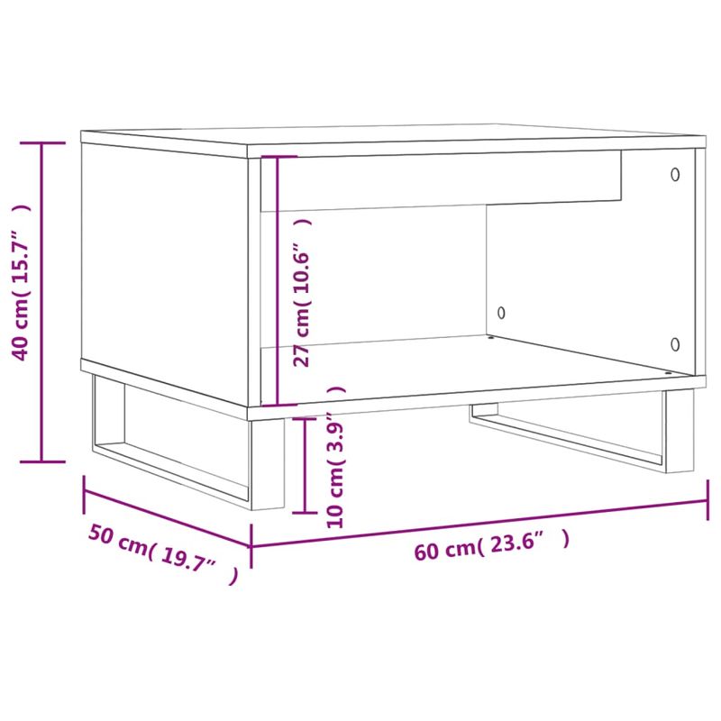 Casa si Gradina - Mobilier - Mese si birouri - Masute de cafea - Masuta de cafea, stejar fumuriu, 60x50x40 cm, lemn prelucrat - Infinity.ro