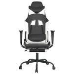 PC, gaming si accesorii - Gaming - Accesorii gaming - Scaune gaming - Scaun de gaming cu suport picioare, negru/alb, piele ecologica - Infinity.ro