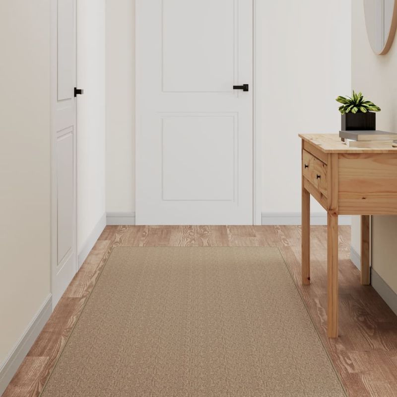 Casa si Gradina - Textile si covoare - Covoare - Covoare casa - Covor traversa aspect sisal, nisipiu, 80x200 cm - Infinity.ro