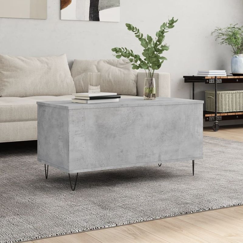 Casa si Gradina - Mobilier - Mese si birouri - Masute de cafea - Masuta de cafea, gri beton, 90x44,5x45 cm, lemn compozit - Infinity.ro