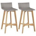 Casa si Gradina - Gradina si terasa - Mobilier exterior - Scaune si sezlonguri gradina - Scaune de bar, 2 buc., lemn masiv de acacia - Infinity.ro