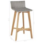 Casa si Gradina - Gradina si terasa - Mobilier exterior - Scaune si sezlonguri gradina - Scaune de bar, 2 buc., lemn masiv de acacia - Infinity.ro
