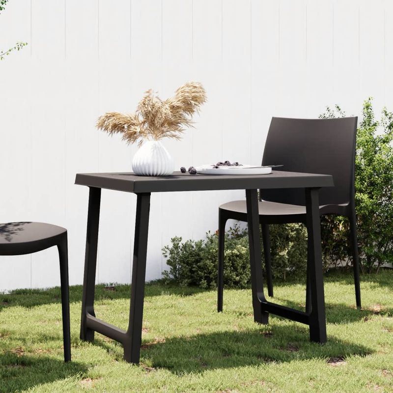 Casa si Gradina - Gradina si terasa - Mobilier exterior - Mese gradina - Masa pentru camping, antracit, 79x56x64 cm, PP aspect lemn - Infinity.ro