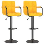 Casa si Gradina - Mobilier - Scaune si fotolii - Scaune - Scaune de bar, 2 buc., galben mustar, catifea - Infinity.ro