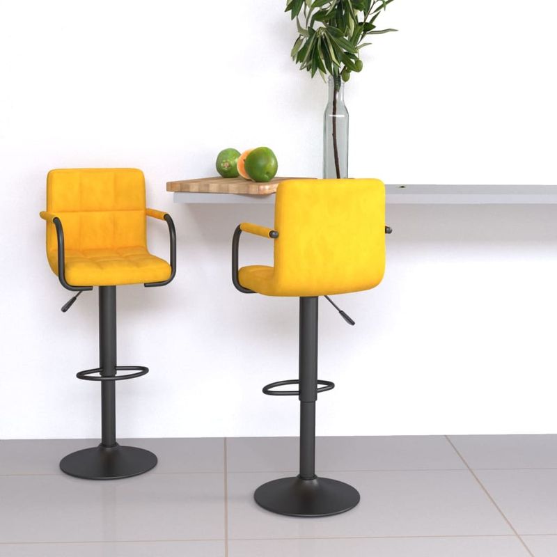 Casa si Gradina - Mobilier - Scaune si fotolii - Scaune - Scaune de bar, 2 buc., galben mustar, catifea - Infinity.ro