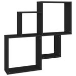 Casa si Gradina - Mobilier - Biblioteci si rafturi - Rafturi - Raft de perete cub, negru, 80x15x78,5 cm, PAL - Infinity.ro