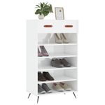 Casa si Gradina - Mobilier - Dulapuri si sifoniere - Dulapuri pantofi - Pantofar, alb extralucios, 60x35x105 cm, lemn prelucrat - Infinity.ro