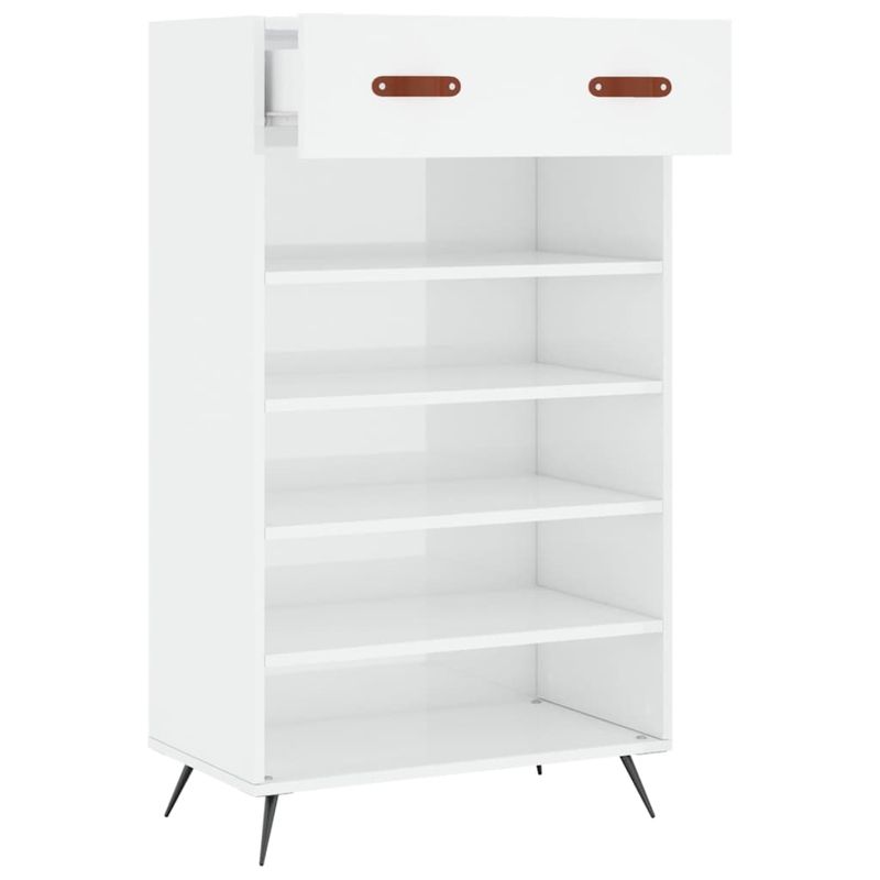 Casa si Gradina - Mobilier - Dulapuri si sifoniere - Dulapuri pantofi - Pantofar, alb extralucios, 60x35x105 cm, lemn prelucrat - Infinity.ro