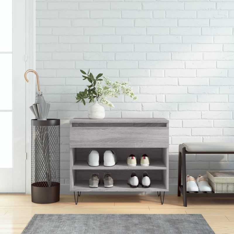 Casa si Gradina - Mobilier - Organizare si depozitare - Organizator incaltaminte - Pantofar, gri sonoma, 70x36x60 cm, lemn prelucrat - Infinity.ro