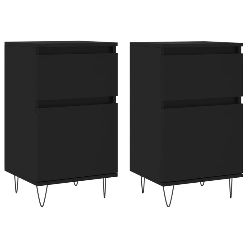 Casa si Gradina - Mobilier - Comode si corpuri - Comode - Servante, 2 buc., negru, 40x35x70 cm, lemn prelucrat - Infinity.ro