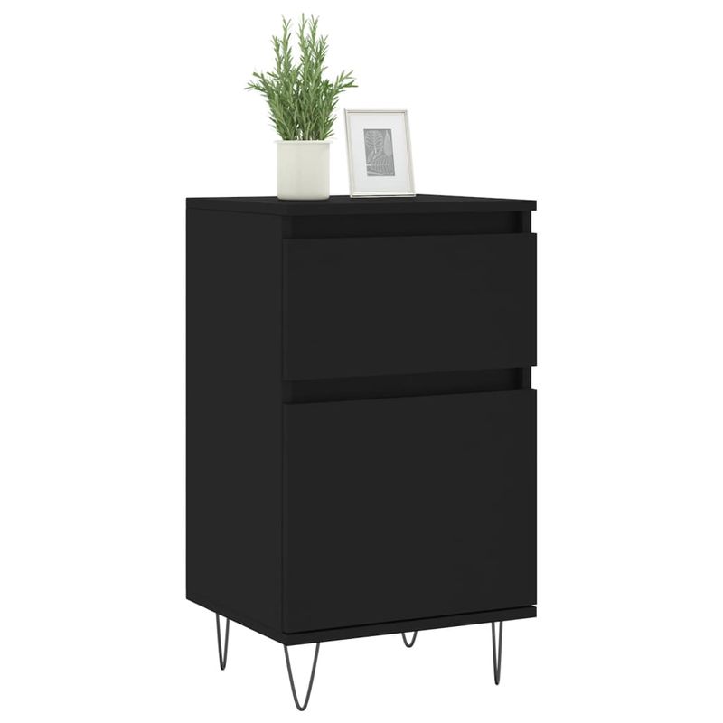 Casa si Gradina - Mobilier - Comode si corpuri - Comode - Servante, 2 buc., negru, 40x35x70 cm, lemn prelucrat - Infinity.ro