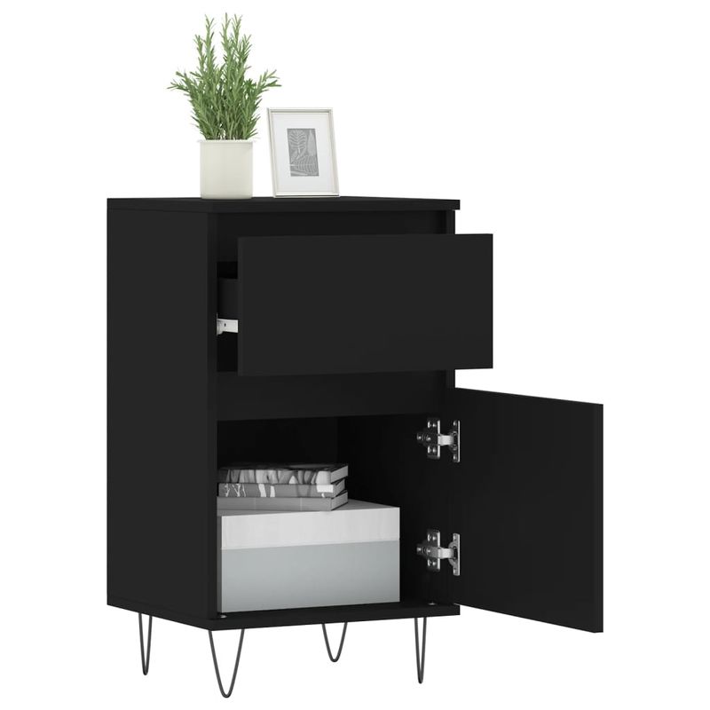 Casa si Gradina - Mobilier - Comode si corpuri - Comode - Servante, 2 buc., negru, 40x35x70 cm, lemn prelucrat - Infinity.ro