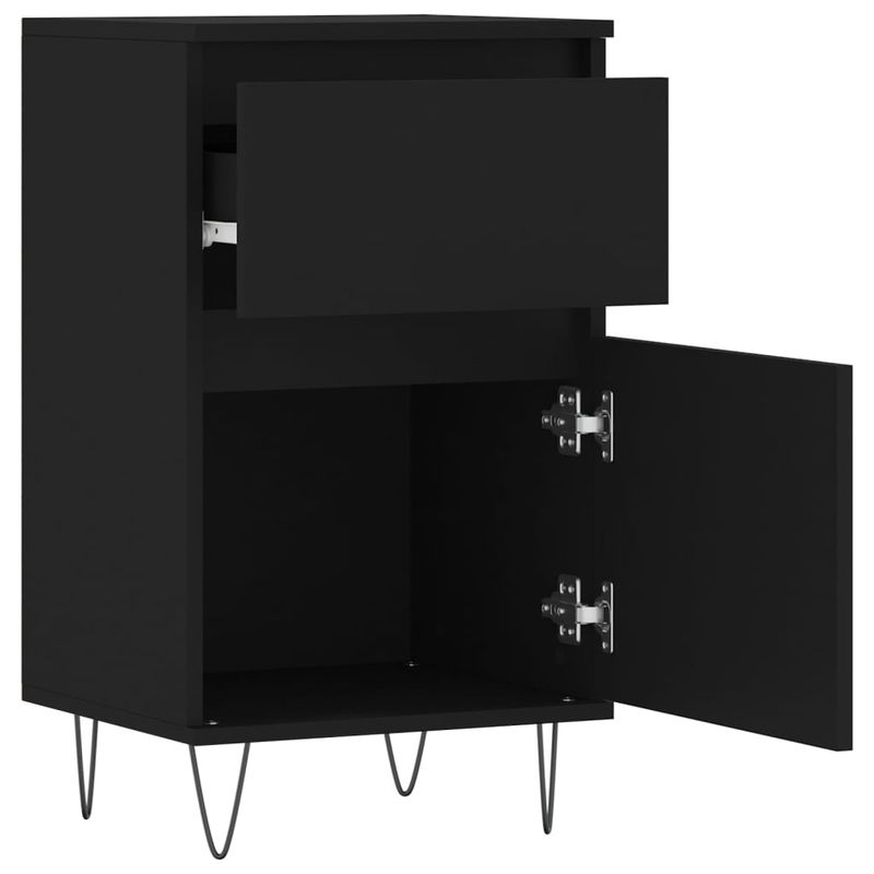 Casa si Gradina - Mobilier - Comode si corpuri - Comode - Servante, 2 buc., negru, 40x35x70 cm, lemn prelucrat - Infinity.ro