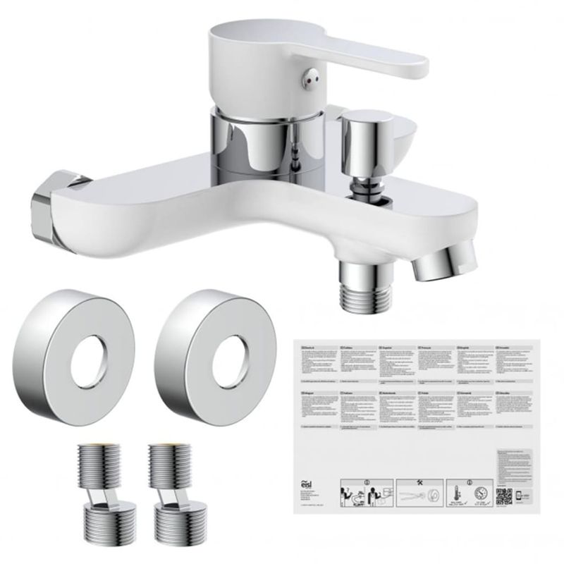 Casa si Gradina - Sanitare - Lavoar baie si accesorii - Baterii sanitare - EISL Baterie de baie DIZIANI, alb-crom - Infinity.ro