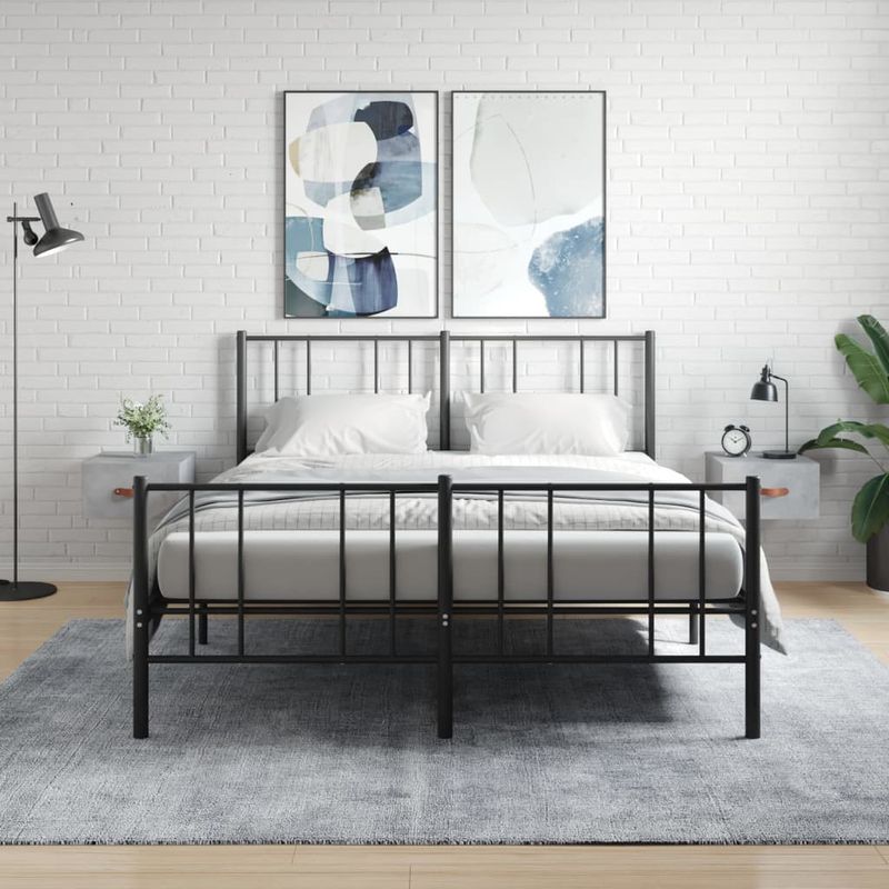 Casa si Gradina - Mobilier - Comode si corpuri - Noptiere - Noptiere montate pe perete 2 buc. gri beton 35x35x20 cm - Infinity.ro