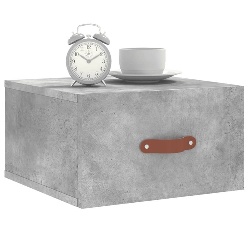 Casa si Gradina - Mobilier - Comode si corpuri - Noptiere - Noptiere montate pe perete 2 buc. gri beton 35x35x20 cm - Infinity.ro