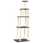 Petshop - Accesorii petshop - Jucarii animale - Ansambluri de joaca - Ansamblu pisici cu stalpi din funie sisal, gri inchis, 183 cm - Infinity.ro