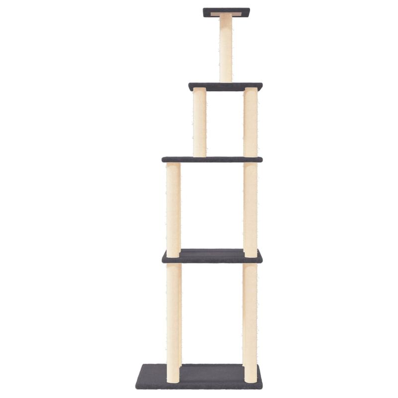 Petshop - Accesorii petshop - Jucarii animale - Ansambluri de joaca - Ansamblu pisici cu stalpi din funie sisal, gri inchis, 183 cm - Infinity.ro