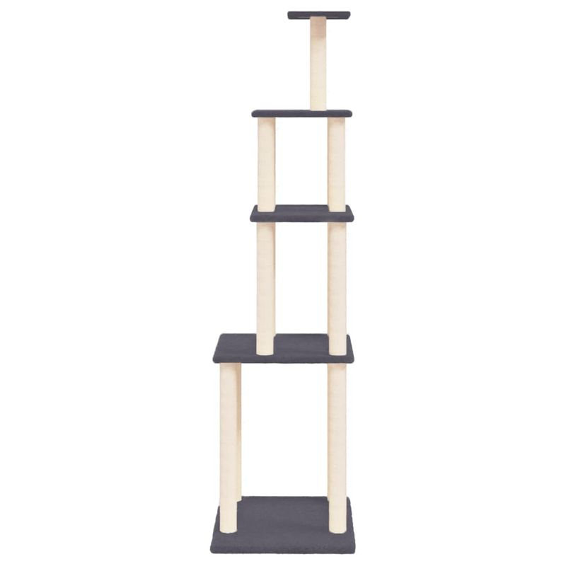 Petshop - Accesorii petshop - Jucarii animale - Ansambluri de joaca - Ansamblu pisici cu stalpi din funie sisal, gri inchis, 183 cm - Infinity.ro