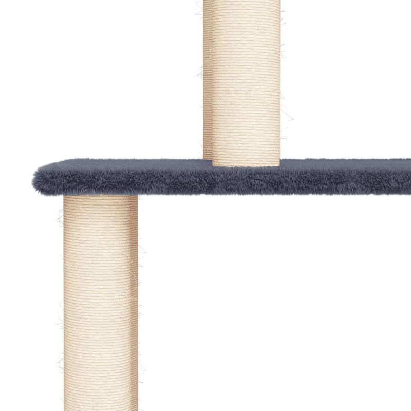 Petshop - Accesorii petshop - Jucarii animale - Ansambluri de joaca - Ansamblu pisici cu stalpi din funie sisal, gri inchis, 183 cm - Infinity.ro